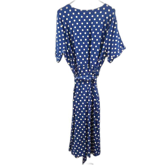 J. Jill Wearever Collection Belted Midi Dress - Atlantic Timeless Dot 2X - Picture 3 of 8
